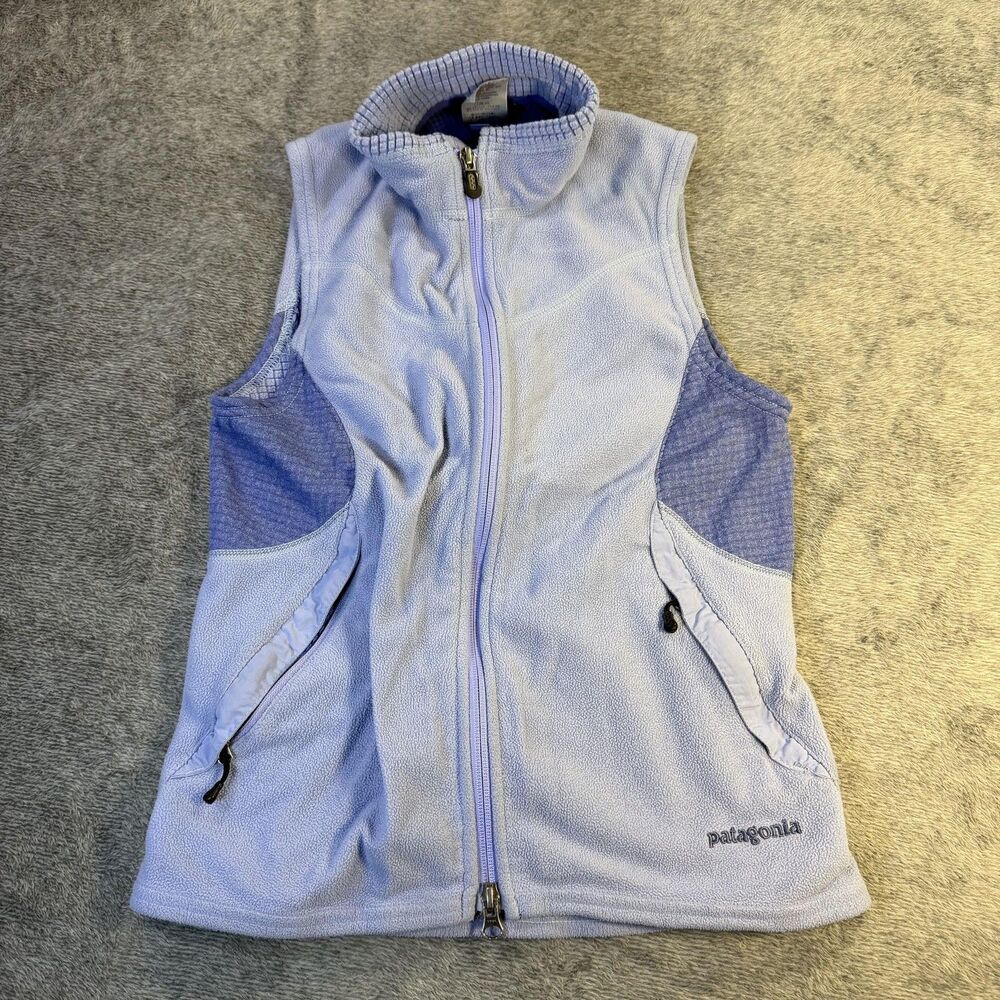 Patagonia Vest Womens XS Purple Fleece Full Zip Made In USA Outdoor Hiking